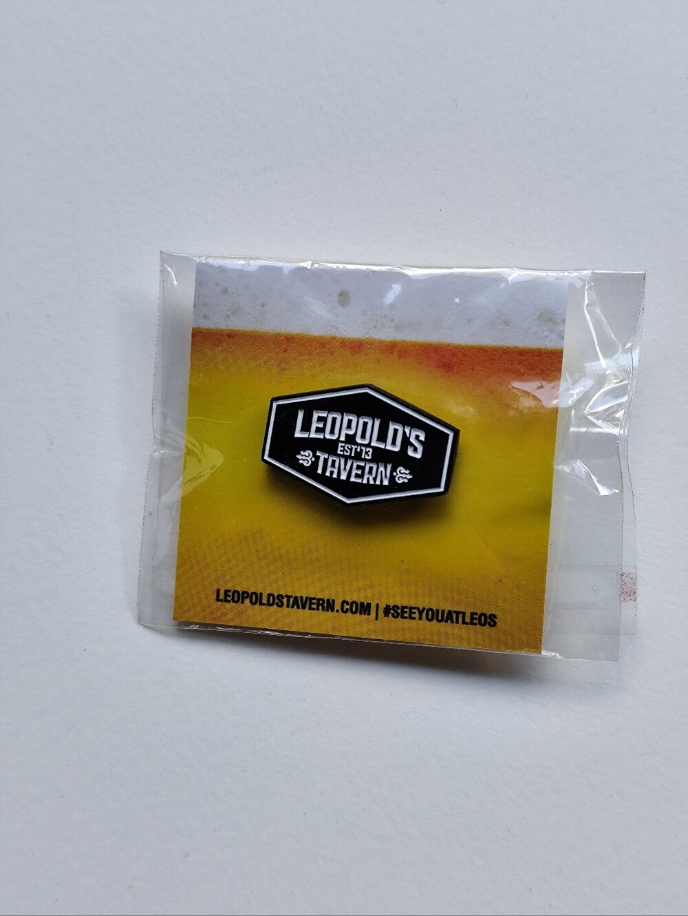 3/$20💗Leopold's Tavern black & white enamel Pin